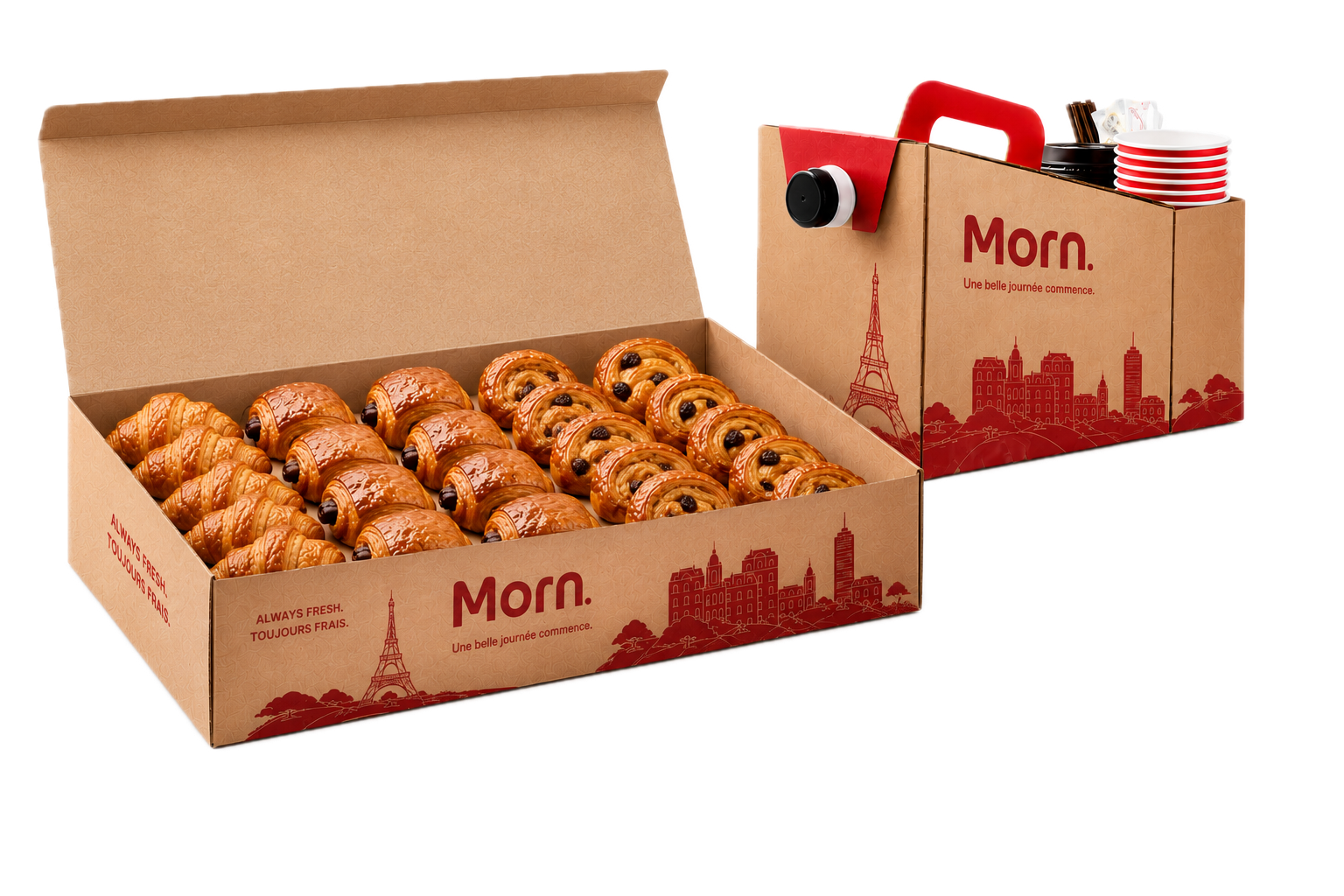 MORN — Box petit-déjeuner premium avec viennoiseries et café